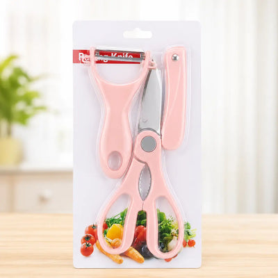 3-in-1 Fruit Knife Scissors Peeler Beautiful Set